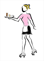 camarera sobre ruedas