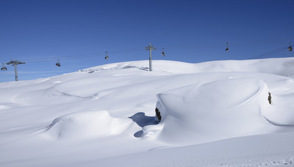 snow waves and chair lift, Arabba