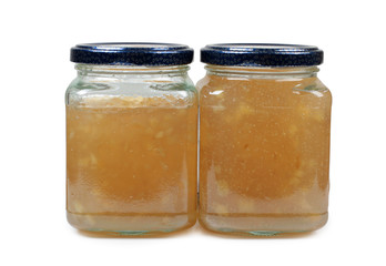 Glasses jars of jam