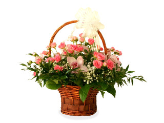 basket with flowers