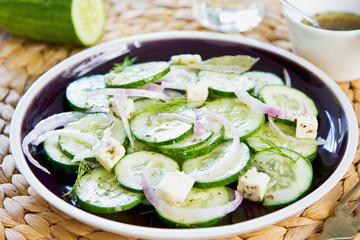 Cucumber with Feta salad