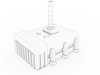 Obraz premium Drawing of industrial building №1