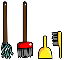 cleaning equipment broom brush mop dustpan