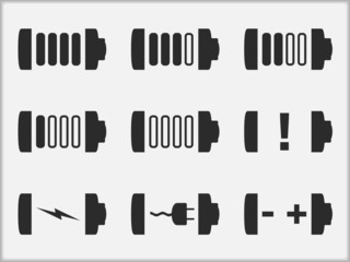 Icon of a battery in different states