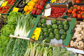 Fresh vegetables on a market