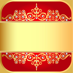 background with gold ornaments and precious stones