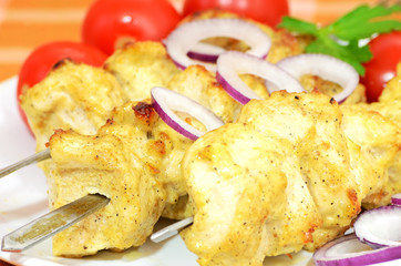 Chicken kebab with vegetables