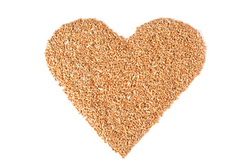 wheat on a white background. heart