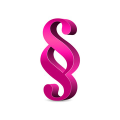 Paragraph – 3D Paragraphenzeichen in Magenta