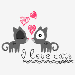 Cute card with little kittens