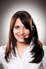 Charming smiling call centre operator