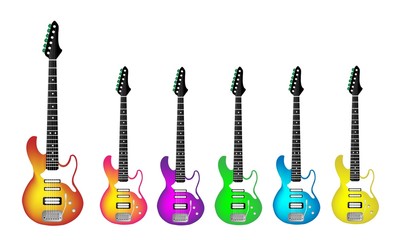 Lovely Heavy Metal Electric Guitar on White Background