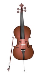 Fototapeta na wymiar A Beautiful Brown Cello on White Background