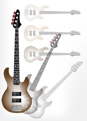 Obraz na płótnie Canvas Beautiful Brown Electric Guitar with Guitar Shadow Background