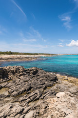 Fototapeta na wymiar Es Caló wybrzeża w Formentera wyspie