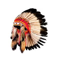 Foto op Aluminium native american indian chief hoofdtooi (indian chief mascotte, ind © KalininStudios
