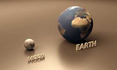Planet Earth and the Moon © Tristan3D