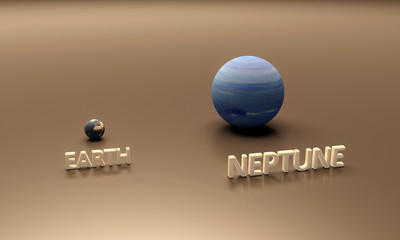 Planets Earth and Neptune