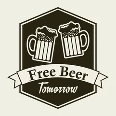 Cercles muraux Poster vintage bière gratuite