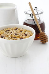 Delicious and healthy muesli cereal