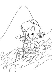 The page with exercises for kids - coloring book