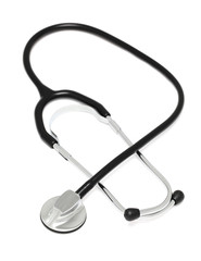 Medical stethoscope on white background (vertical shot)