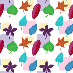 A wallpaper with colorful leaves