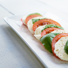 Classic caprese with mozzarella