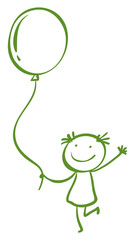 A girl holding a balloon