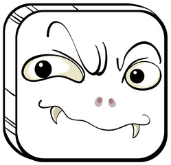 A square with a scary face