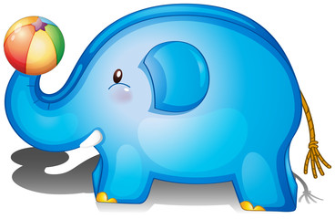 An elephant toy with a ball
