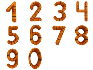 Wooden numbers set