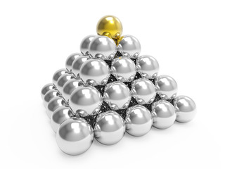 Silver pyramid with gold top