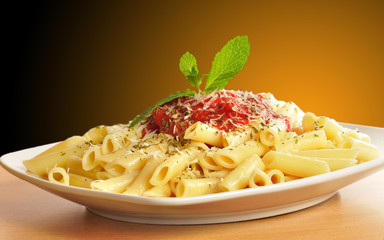 Ración de pasta italiana.