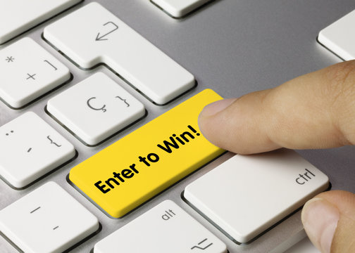 enter to win! keyboard key finger