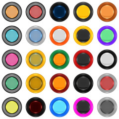 Series of round icons or buttons