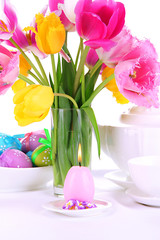 Place setting for Easter close up