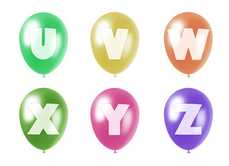 alphabet balloons set u-z