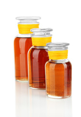 Medicine bottles isolated on white
