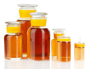 Medicine bottles isolated on white
