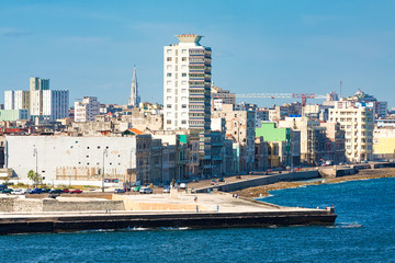 View of the Havana skyline facing the sea