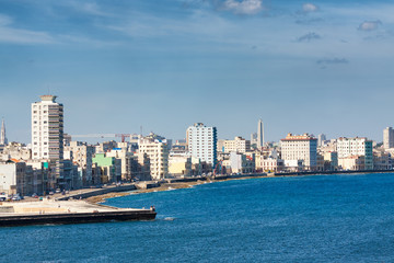 The Havana skyline facing the sea