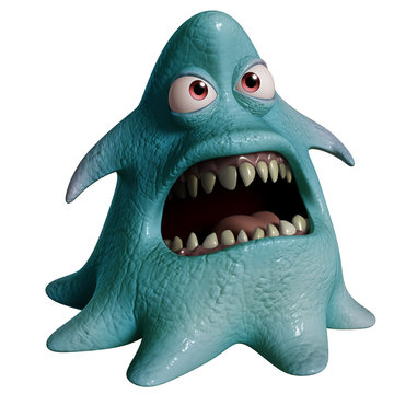 3d cartoon octopus monster