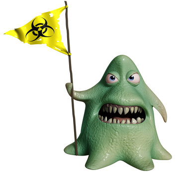 3d cartoon horror octopus monster