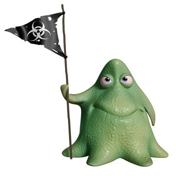 3d cartoon octopus monster