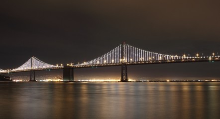 Fototapeta na wymiar Bay bridge at night, san francisco, april 2013