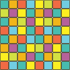 Seamless multicolored squares pattern