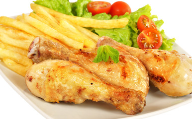 Detalle de menú de pollo.