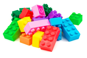 Toy colorful plastic blocks