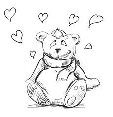 In love cute teddy bear
